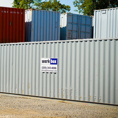 8x40 Storage Container, Workbox, roll off dumpster, portable restrooms, eye wash stations for construction sites.
